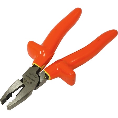 Gray Tools 8" Lineman's Combination Pliers, With Cutter, 1000V Insulated B214B-I